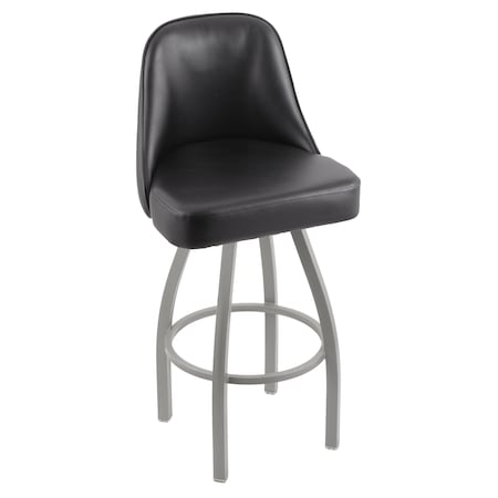Holland Bar Stool Co Grizzly 30" Swivel Bar Stool, Nickel Finish, Black Vinyl Seat 84030ANBlkVinyl